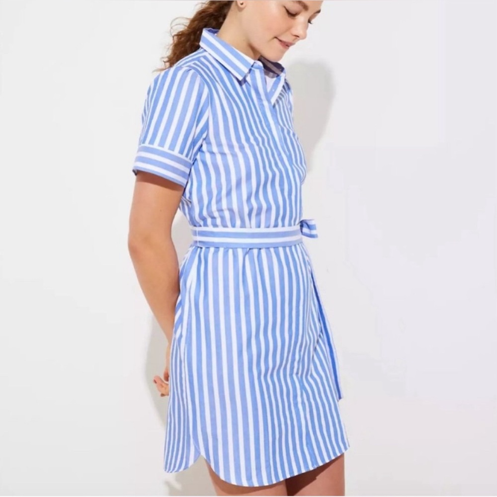 LOFT striped mini shirtdress (sz M)
